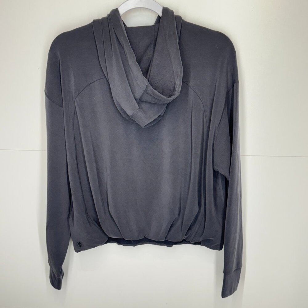 NWT Athleta Seasoft Bubble Hem Hoodie Sweatshirt in Black - Picture 6 of 11